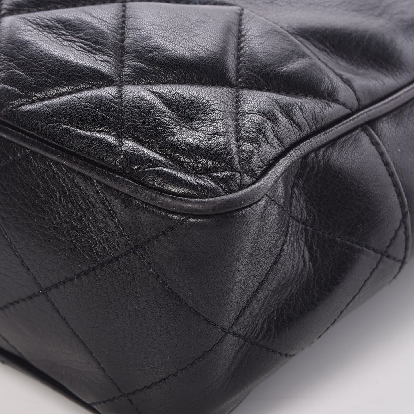 Lambskin Shopping Tote Black