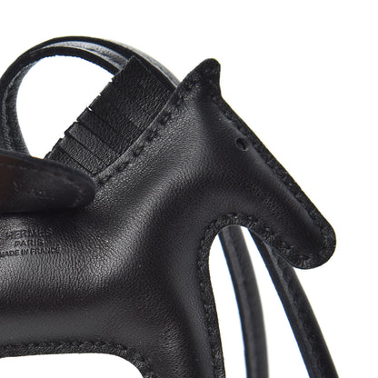 Hermes Milo Lambskin Grigri Rodeo Horse Bag Charm PM So Black 3 of 4