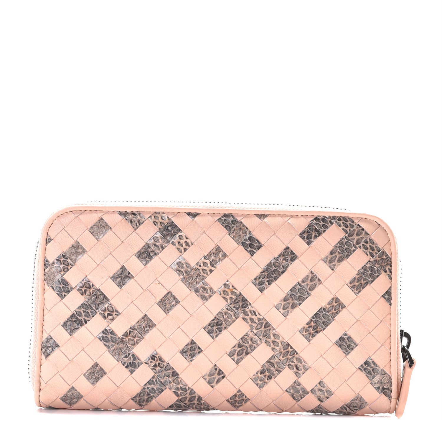 Bottega Veneta Nappa Intrecciato Ayers Zip Around Wallet Flamingo 1 of 13