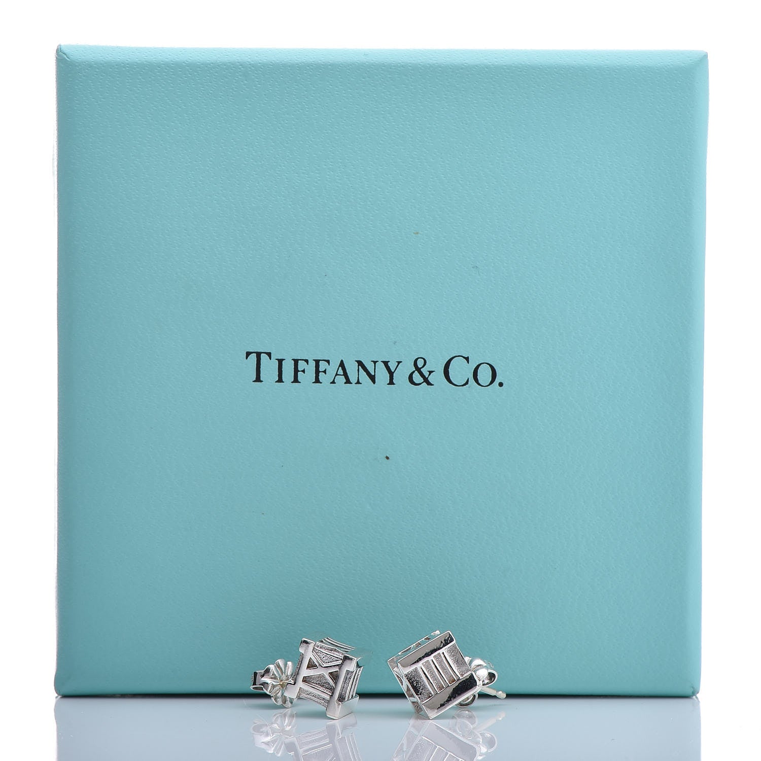 Tiffany Sterling Silver Atlas Cube Earrings 7 of 7