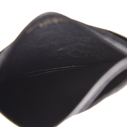 Saint Laurent Grain De Poudre Matelasse Chevron Monogram Credit Card Case Black 5 of 8