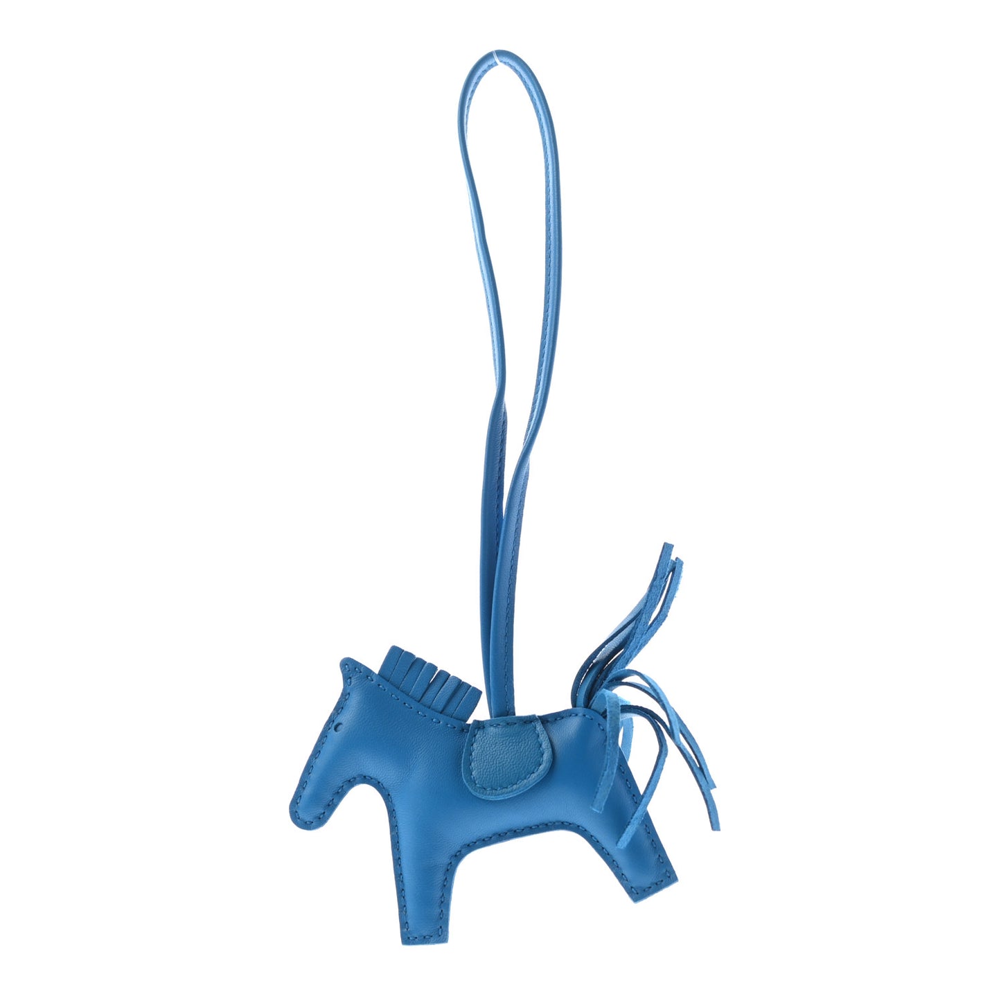 Milo Lambskin Grigri Rodeo Horse Bag Charm PM Bleu Zanzibar