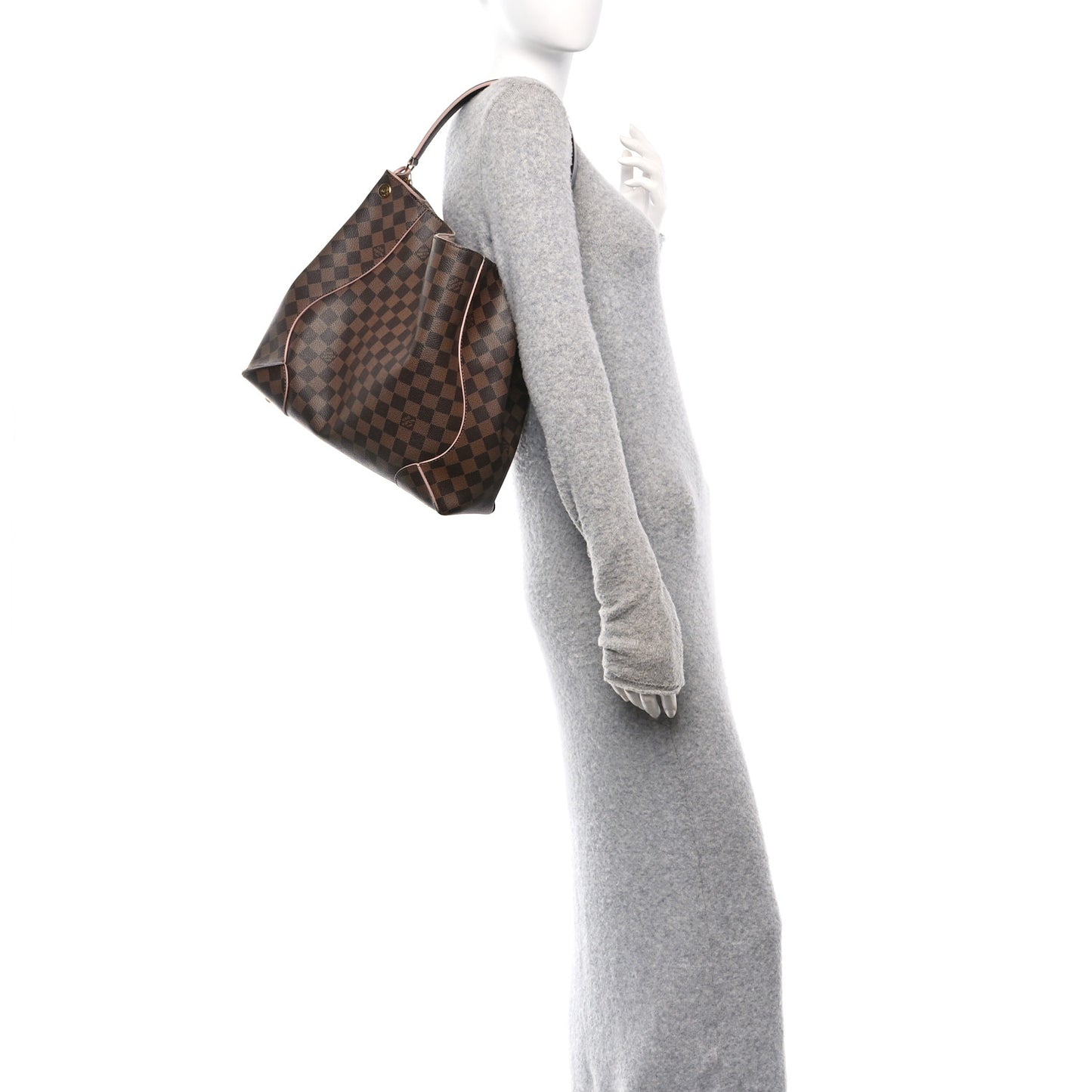 Damier Ebene Caissa Hobo Rose Ballerine