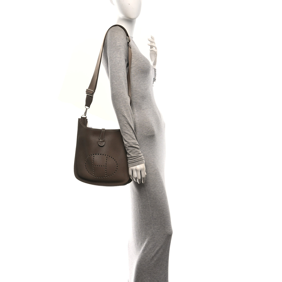 Hermes Taurillon Clemence Evelyne III PM Etoupe 2 of 10