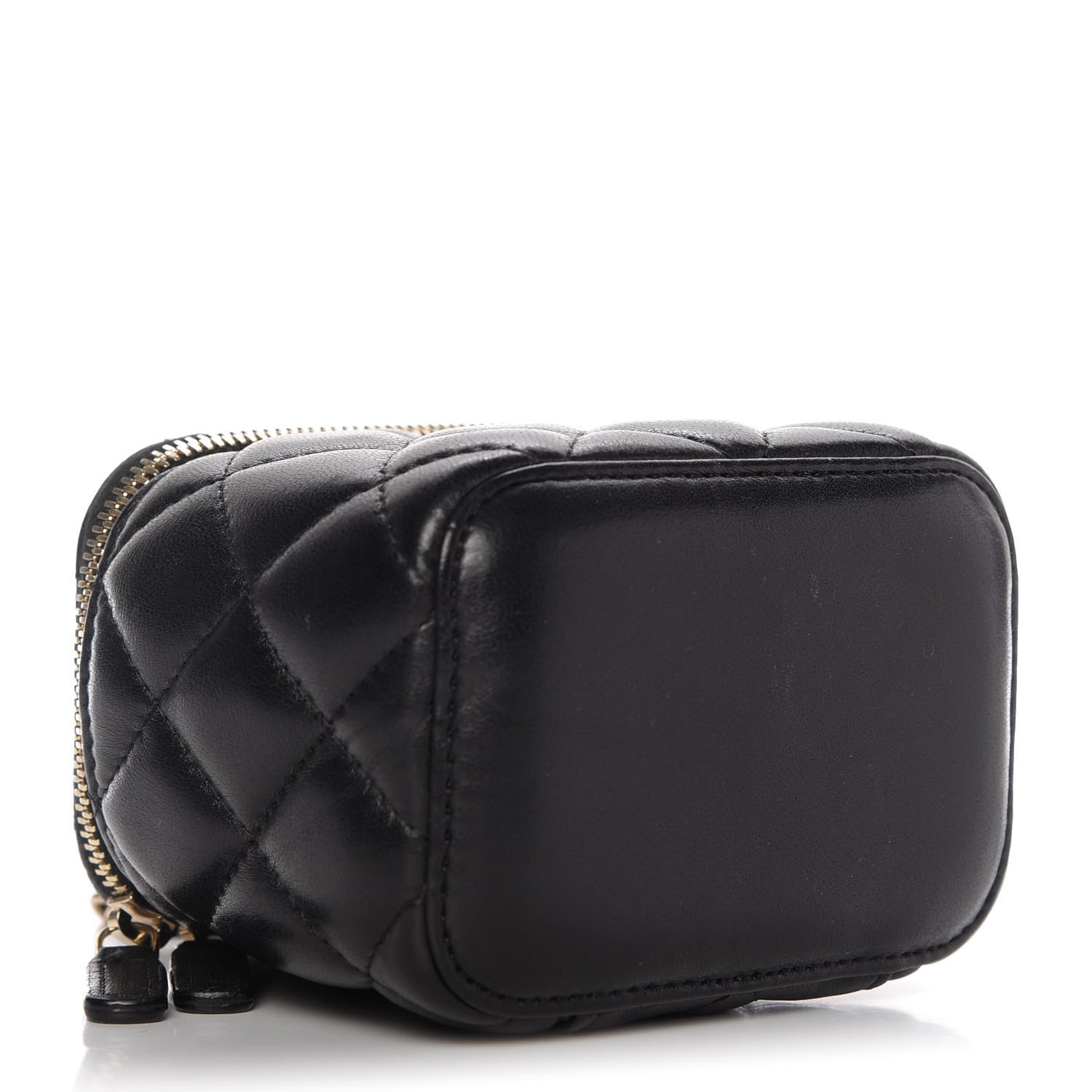 Chanel Lambskin Quilted Mini Vanity Case With Chain Black 4 of 10