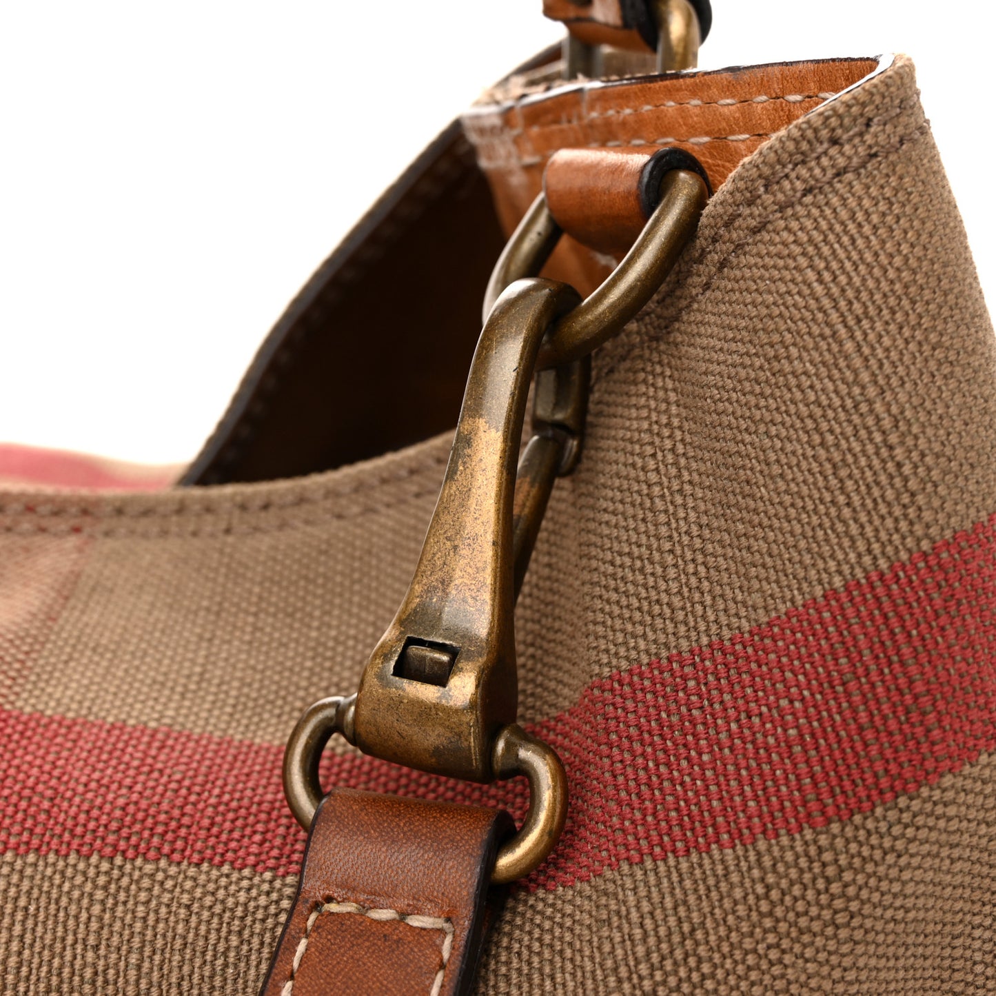 Canvas Mega Check Medium Ashby Hobo Saddle Brown