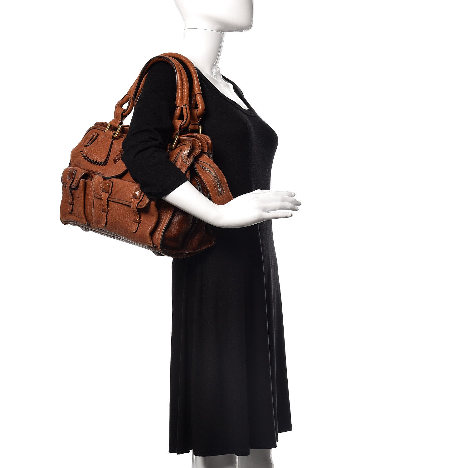 Chloe Goatskin Elvire Tote Brown 2 of 15