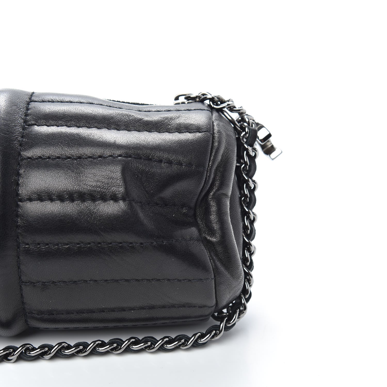 Chanel Lambskin Horizontal Quilt Pochette Black 10 of 10
