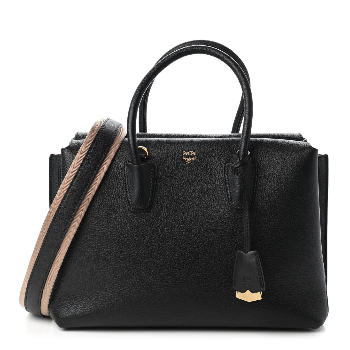 Grained Calfskin Medium Milla Tote Black