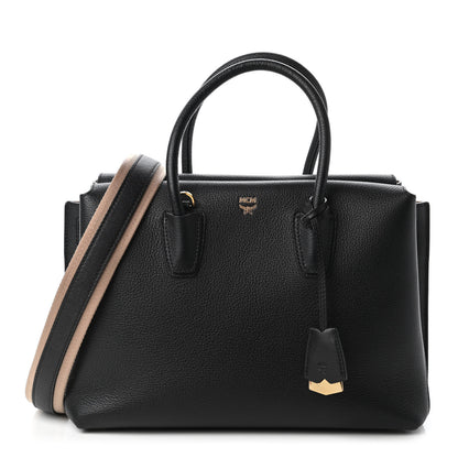 MCM Grained Calfskin Medium Milla Tote Black 1 of 9
