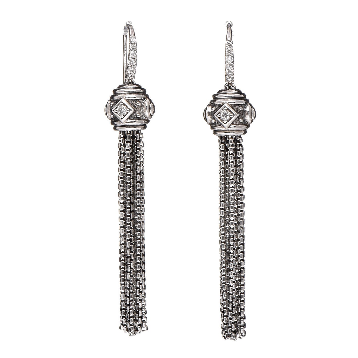 Sterling Silver Diamond Renaissance Drop Earrings