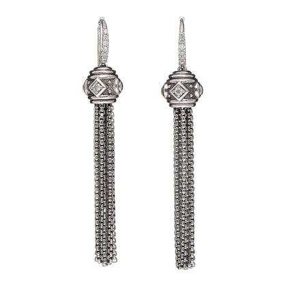 David Yurman Sterling Silver Diamond Renaissance Drop Earrings 1 of 4