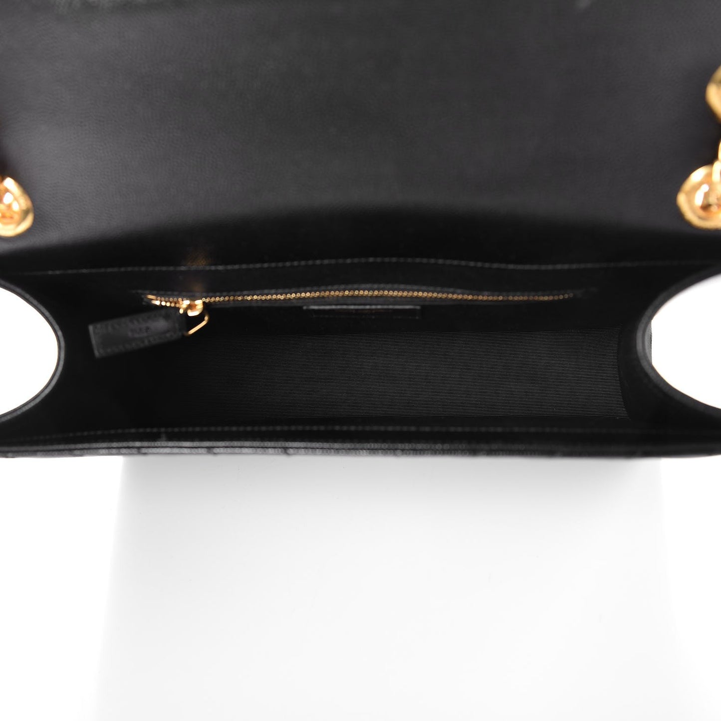 Grain De Poudre Matelasse Chevron Large Monogram Satchel Black