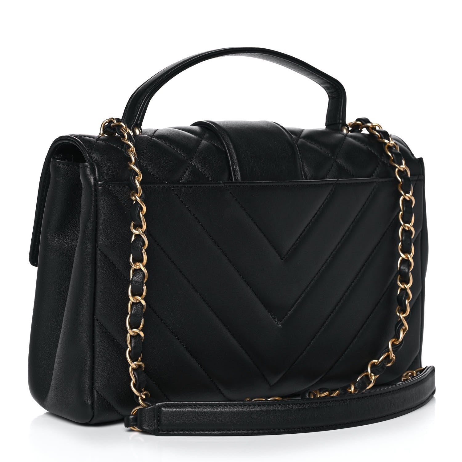 Chanel Calfskin Quilted Chevron In The City Bag Black 3 of 12