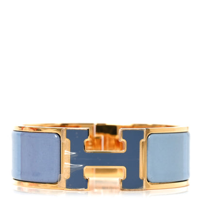 Hermes Enamel Wide Clic Clac H Bracelet PM Rainbow Bleu 1 of 5