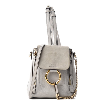Chloe Suede Calfskin Mini Faye Backpack Airy Grey 1 of 9