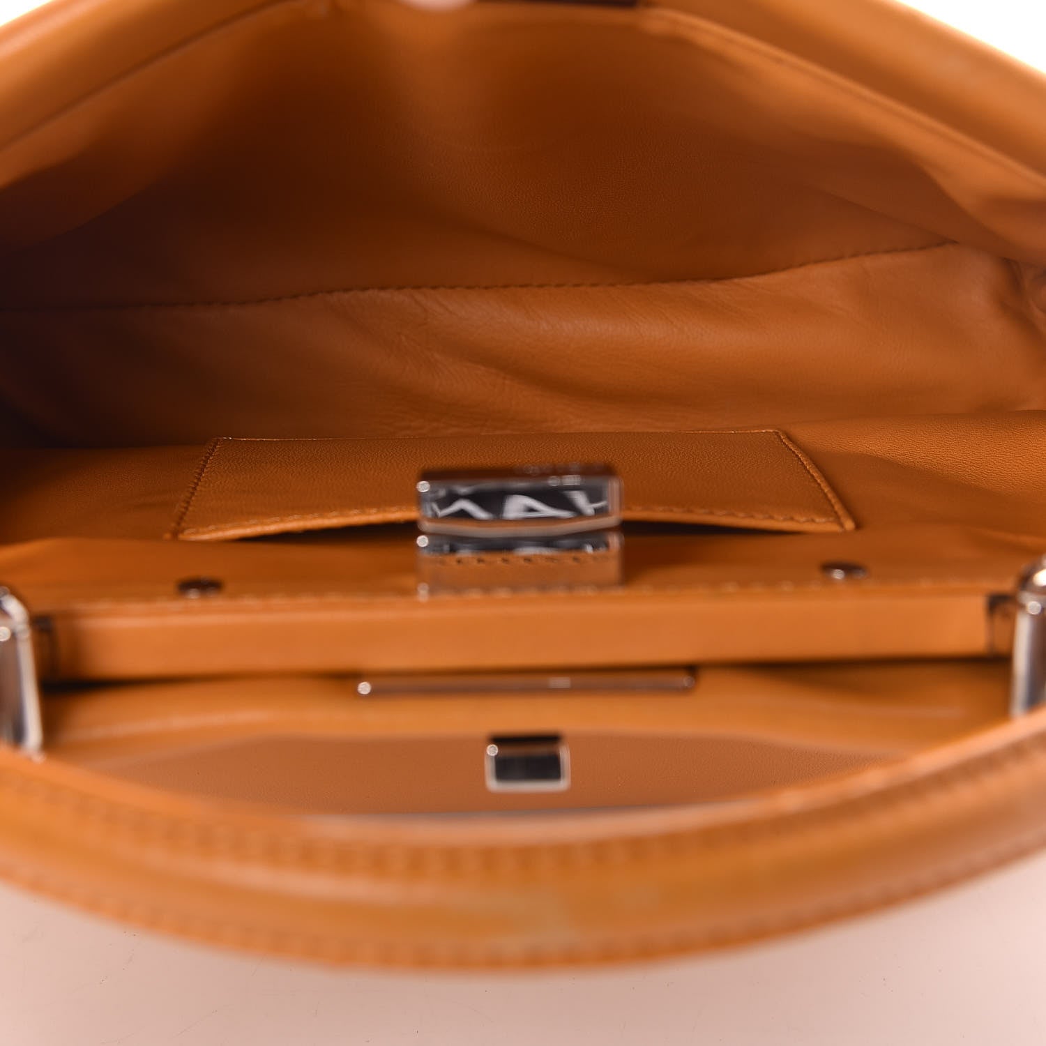 Fendi Nappa Mini Peekaboo Iconic Satchel Giallo Syrup 8 of 20