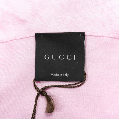 Gucci Wool Silk GG Monogram GGNat Scarf Rose 3 of 3