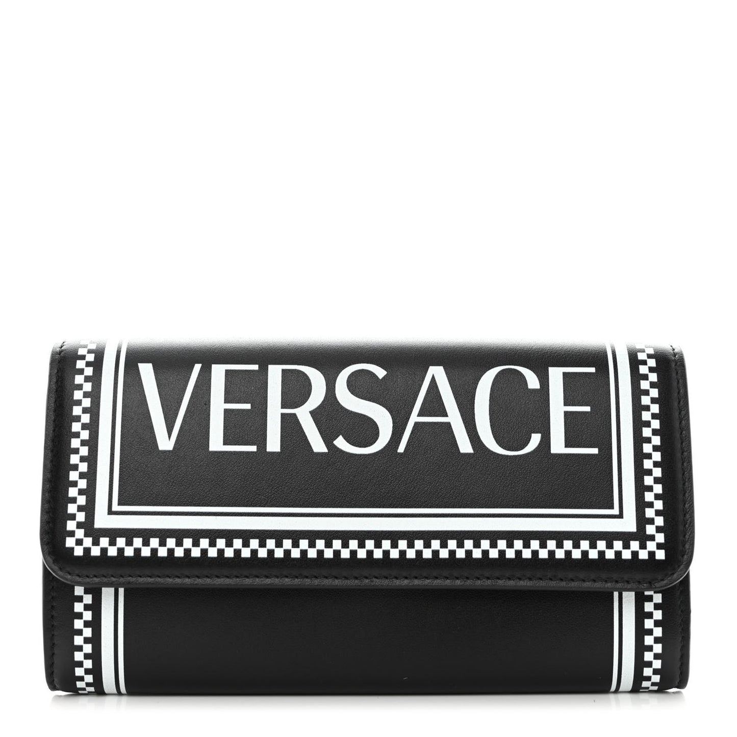 Calfskin 90s Vintage Logo Wallet Black White