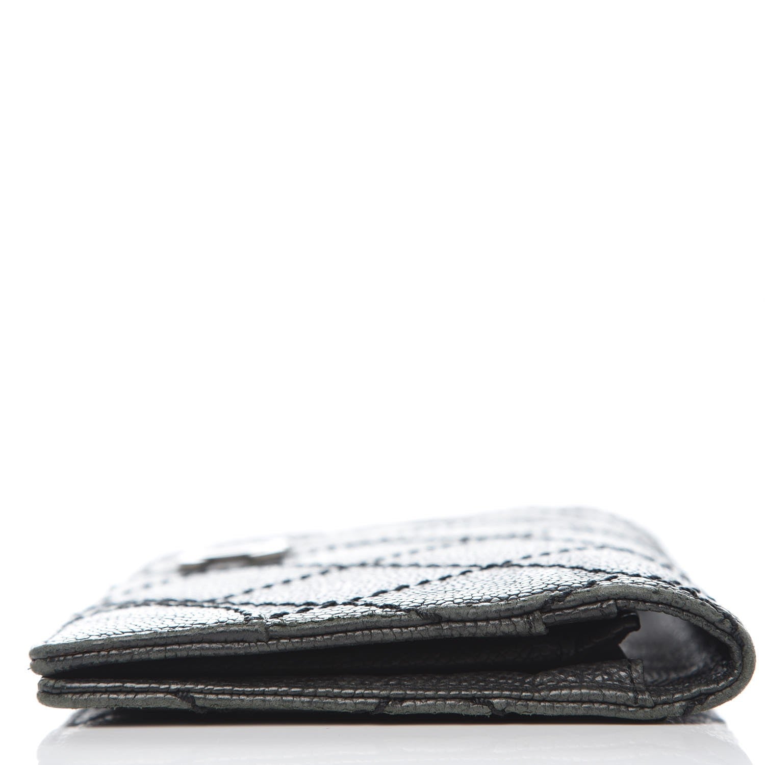 Chanel Distressed Caviar Stitched Outdoor Yen Wallet Black 13 of 13