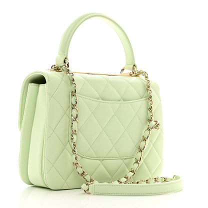 Chanel Lambskin Quilted Small Trendy CC Flap Dual Handle Bag Light Green 3 of 10