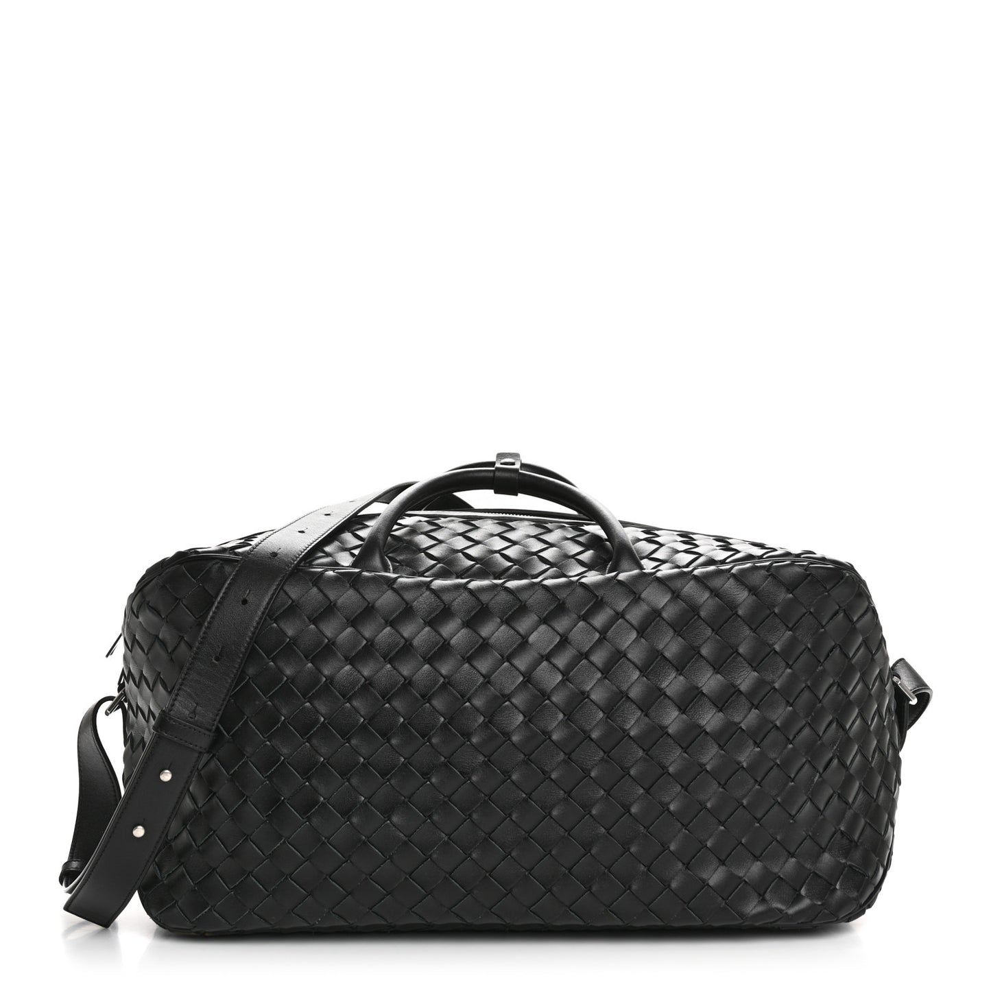 Nappa Intrecciato Travel Duffel Bag Black