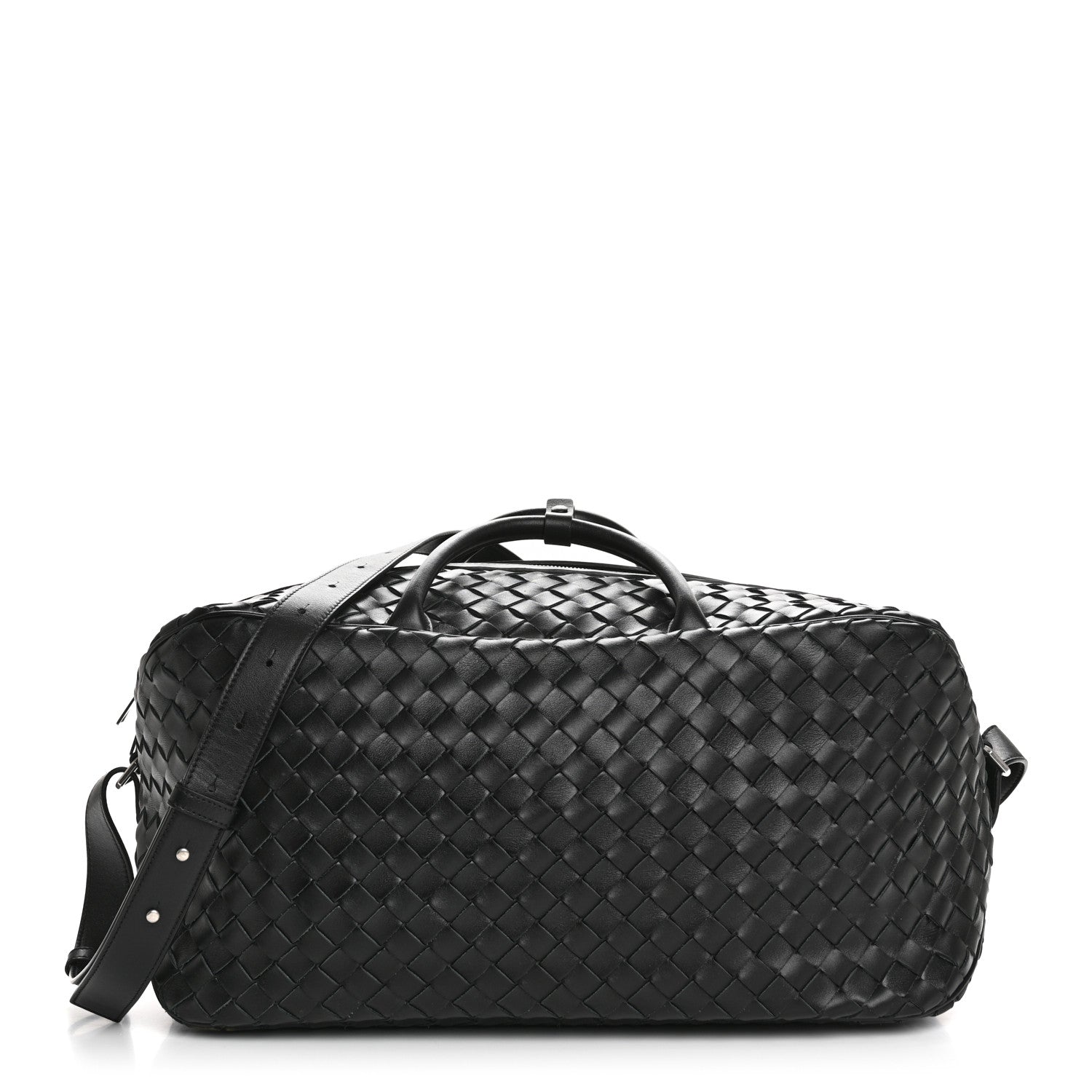 Bottega Veneta Nappa Intrecciato Travel Duffel Bag Black 1 of 12