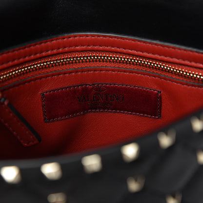 Valentino Garavani Lambskin Medium Rockstud Spike Shoulder Bag Black 8 of 9