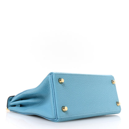 Hermes Togo Kelly Retourne 25 Bleu Du Nord 4 of 11