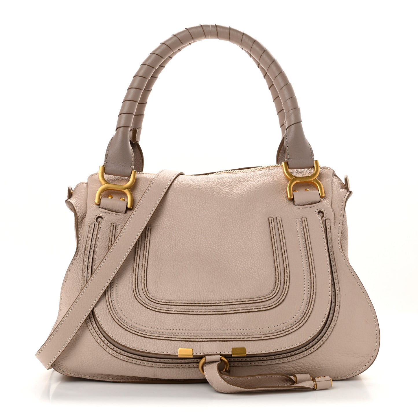 Calfskin Medium Marcie Satchel Nude Pink