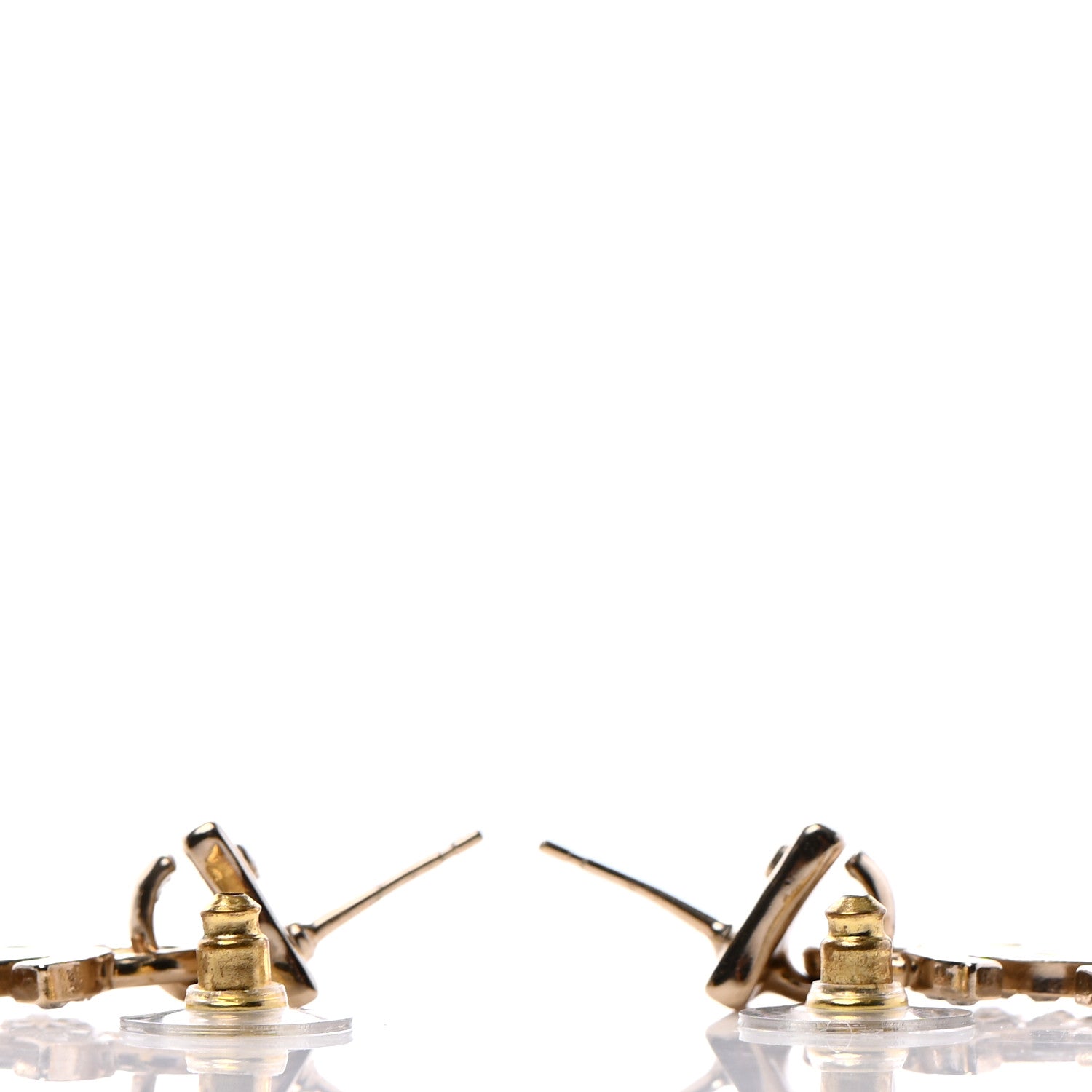 Chanel Crystal CC Drop Earrings Gold 3 of 6