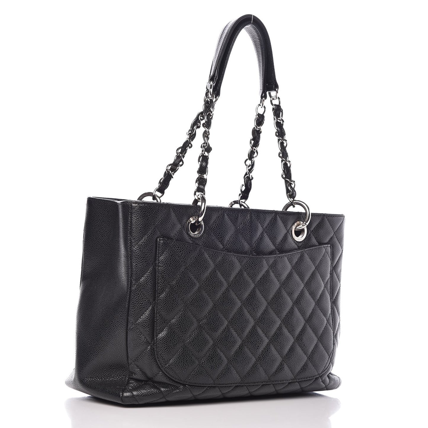 Caviar Quilted Grand Shopping Tote GST Black