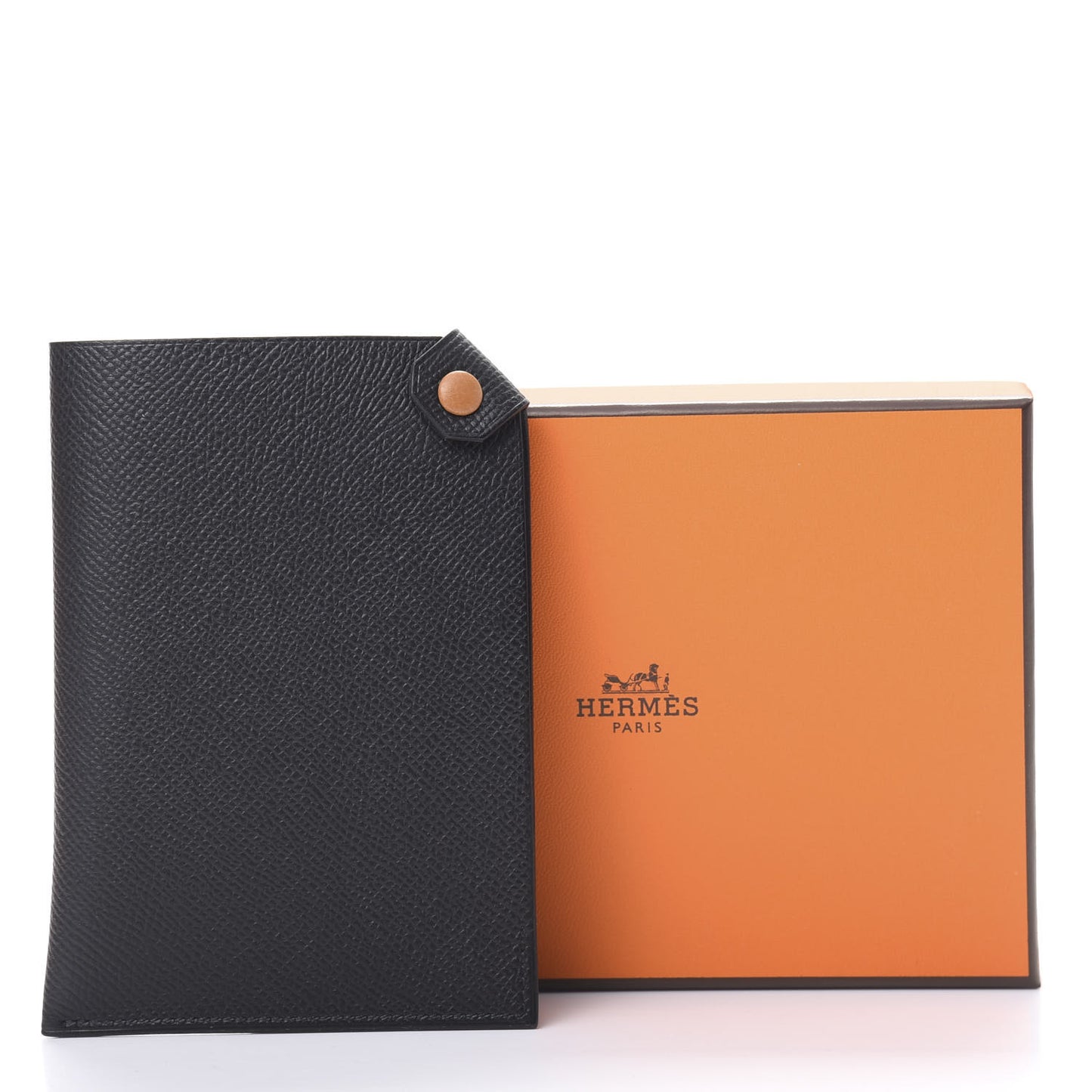 Epsom Tarmac Dot PM Passport Holder Black Gold