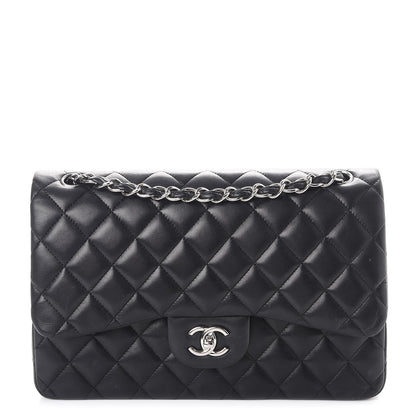 Chanel Lambskin Quilted Jumbo Double Flap Black 1 of 19