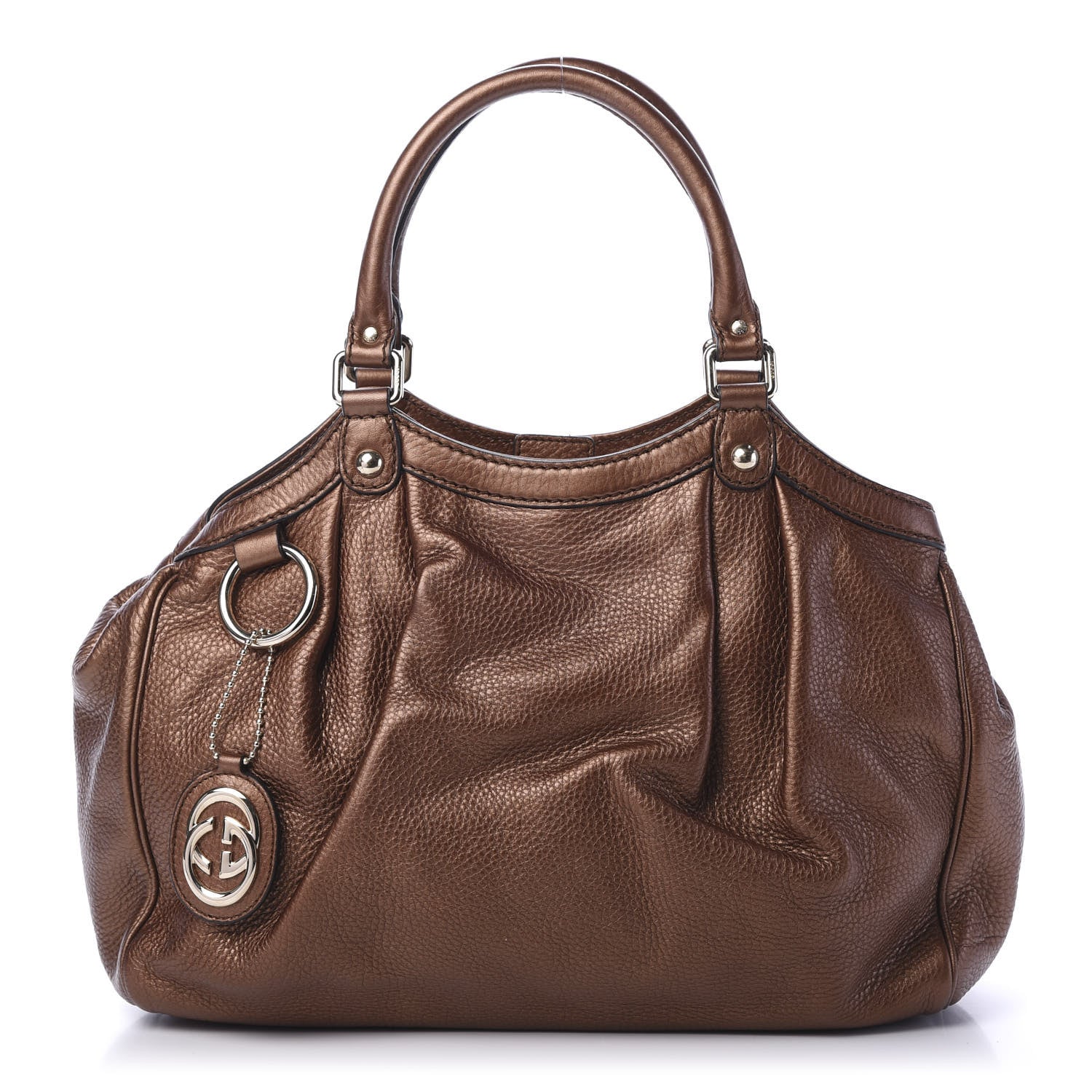 Gucci Metallic Calfskin Medium Sukey Tote Brown 1 of 9