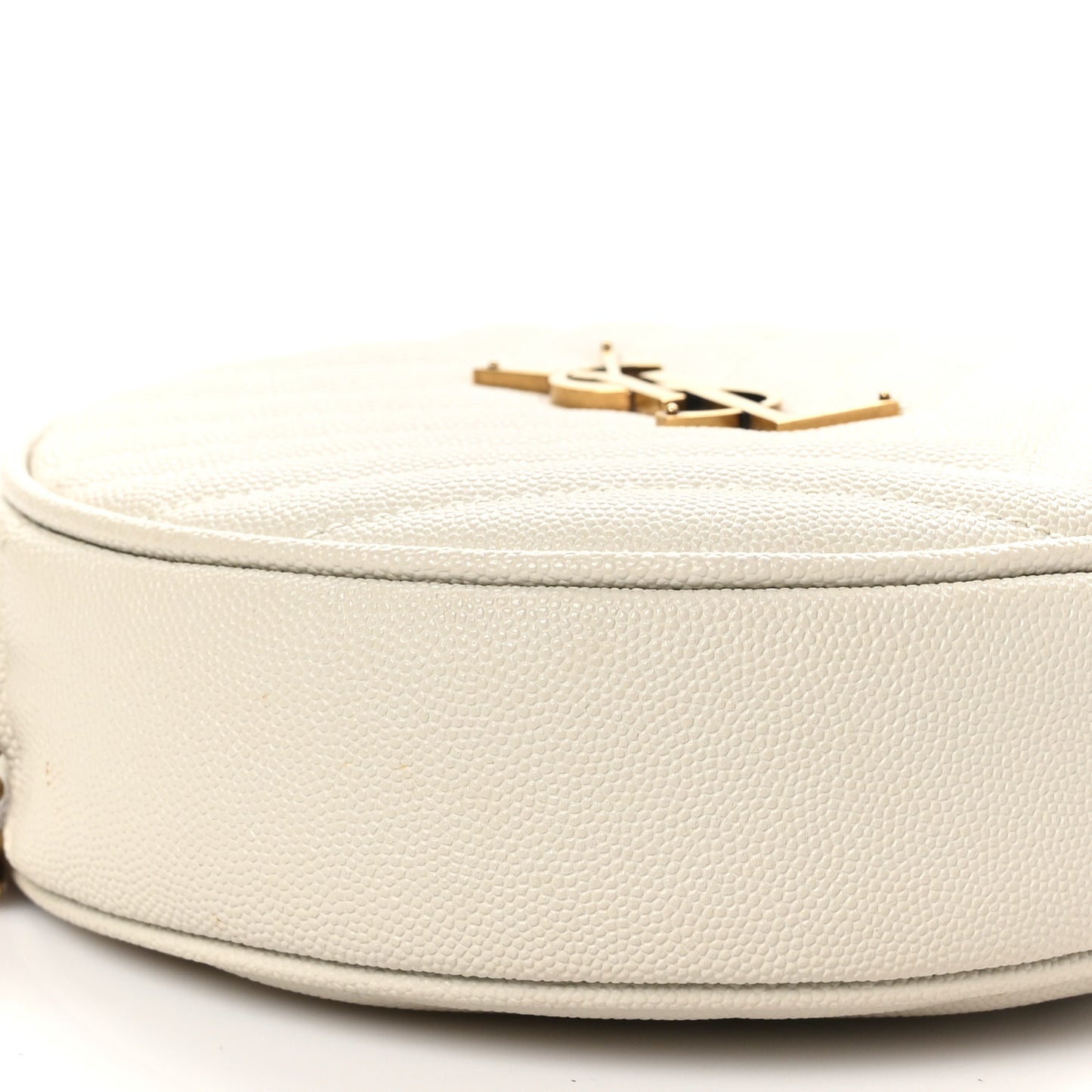 Grain De Poudre Matelasse Chevron Quilted Round Vinyle Camera Bag Crema Soft