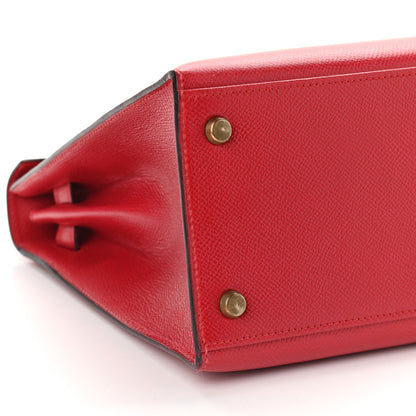Hermes Courchevel Kelly Sellier 28 Rouge Vif 8 of 12