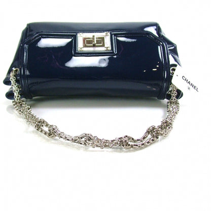Chanel Patent Reissue Link Chain Medium Flap Navy 4 of 10