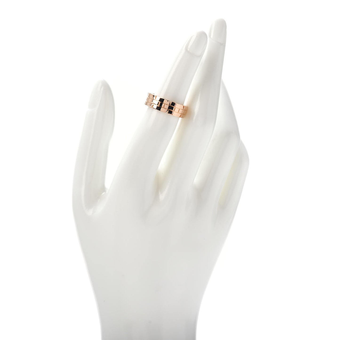 18K Pink Gold Tank Francaise Band Ring 50 5.25