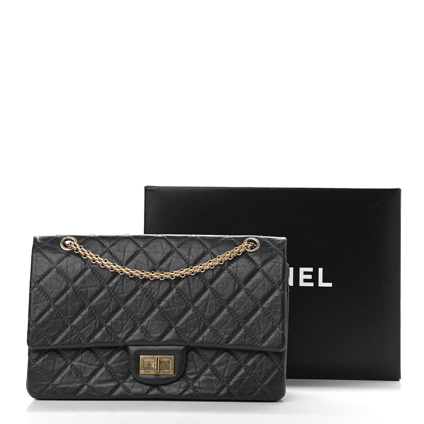 Aged Calfskin Quilted 2.55 Reissue 227 Flap Grey