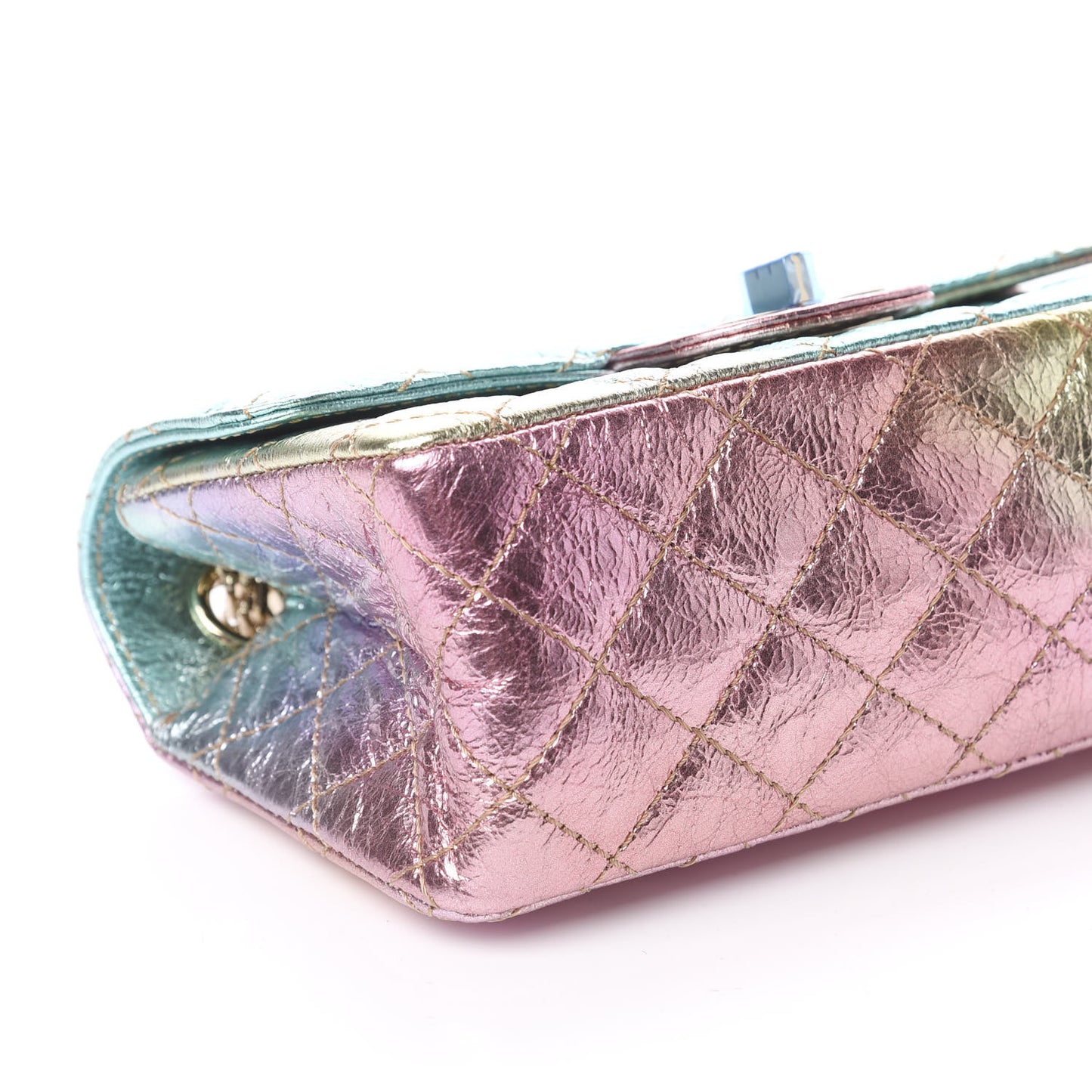 Metallic Goatskin Quilted Mini 2.55 Reissue Flap Multicolor