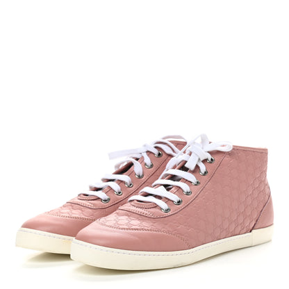 Gucci Microguccissima Womens High Top Sneakers 37.5 Soft Pink 3 of 10