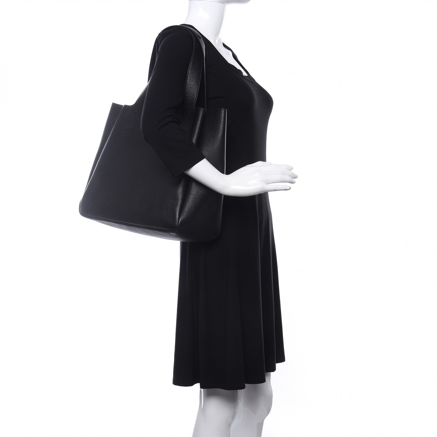 Prada Vitello Daino Soft Large Dynamique Tote Black 2 of 18