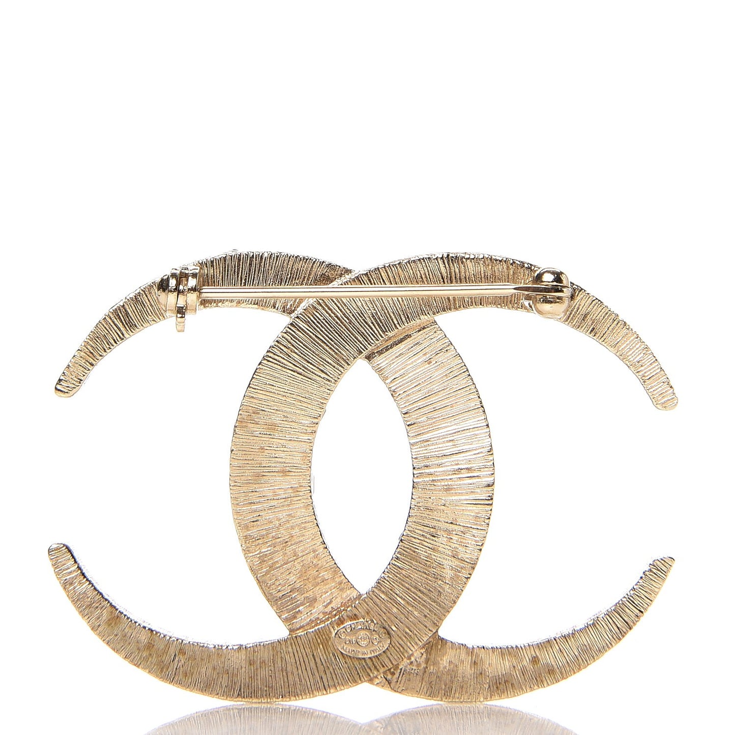 Baguette Crystal Dubai CC Brooch Gold