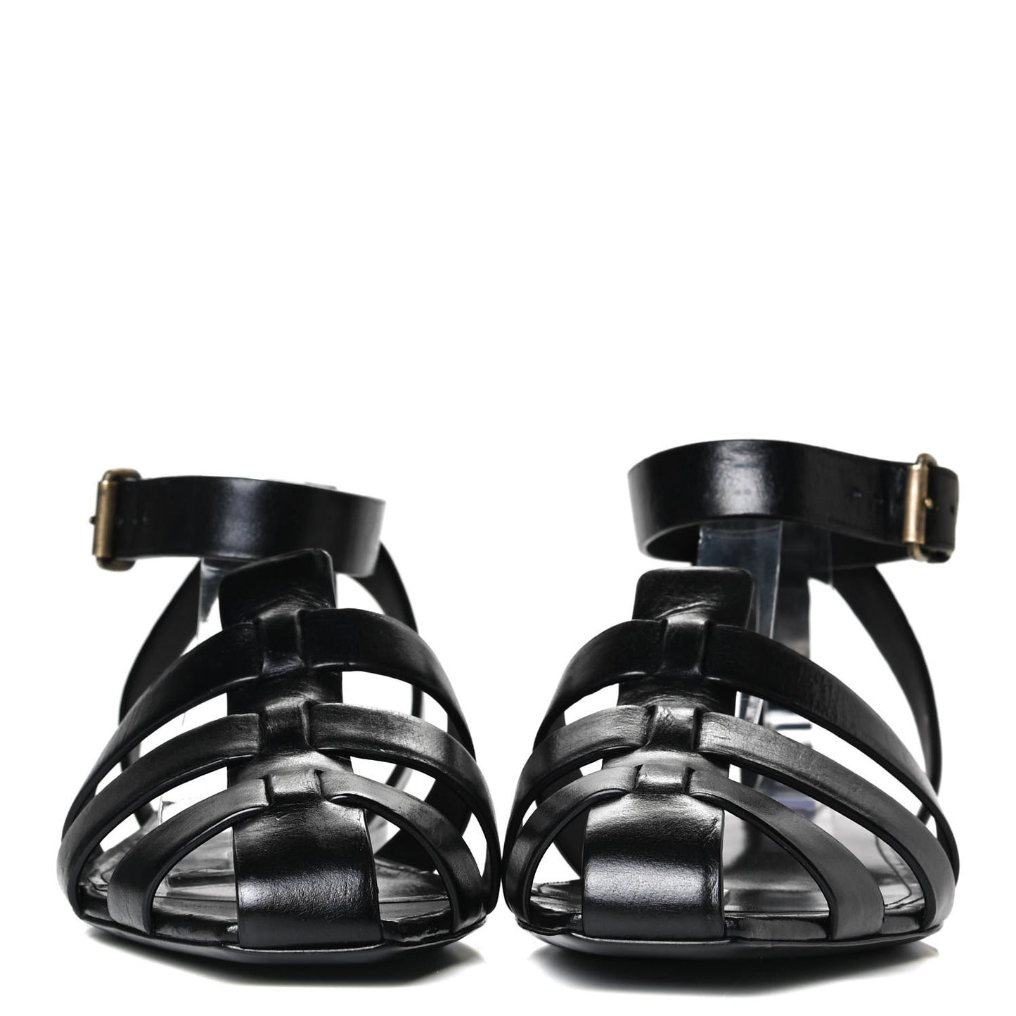 Calfskin Tribute 05 Ankle Wrap Sandals 40.5 Black