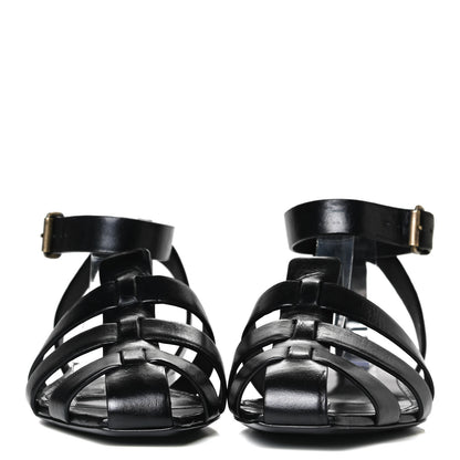 Saint Laurent Calfskin Tribute 05 Ankle Wrap Sandals 40.5 Black 2 of 9