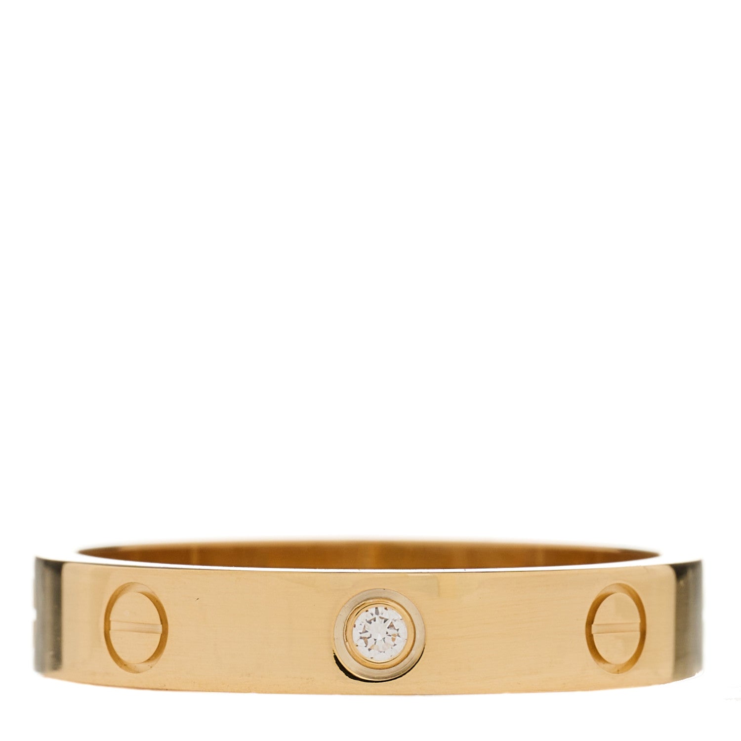 Cartier 18K Yellow Gold Diamond 4mm LOVE Wedding Band Ring 60 9 1 of 5