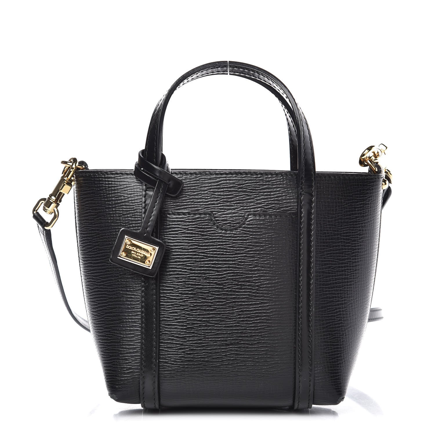 Dolce & Gabbana Textured Calfskin Mini Escape Shopper Tote Black 1 of 9