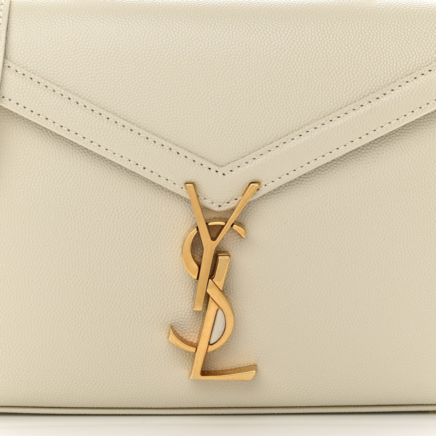 Saint Laurent Grain de Poudre Mini Classic Monogram Cassandra Top Handle Crema Soft 7 of 10