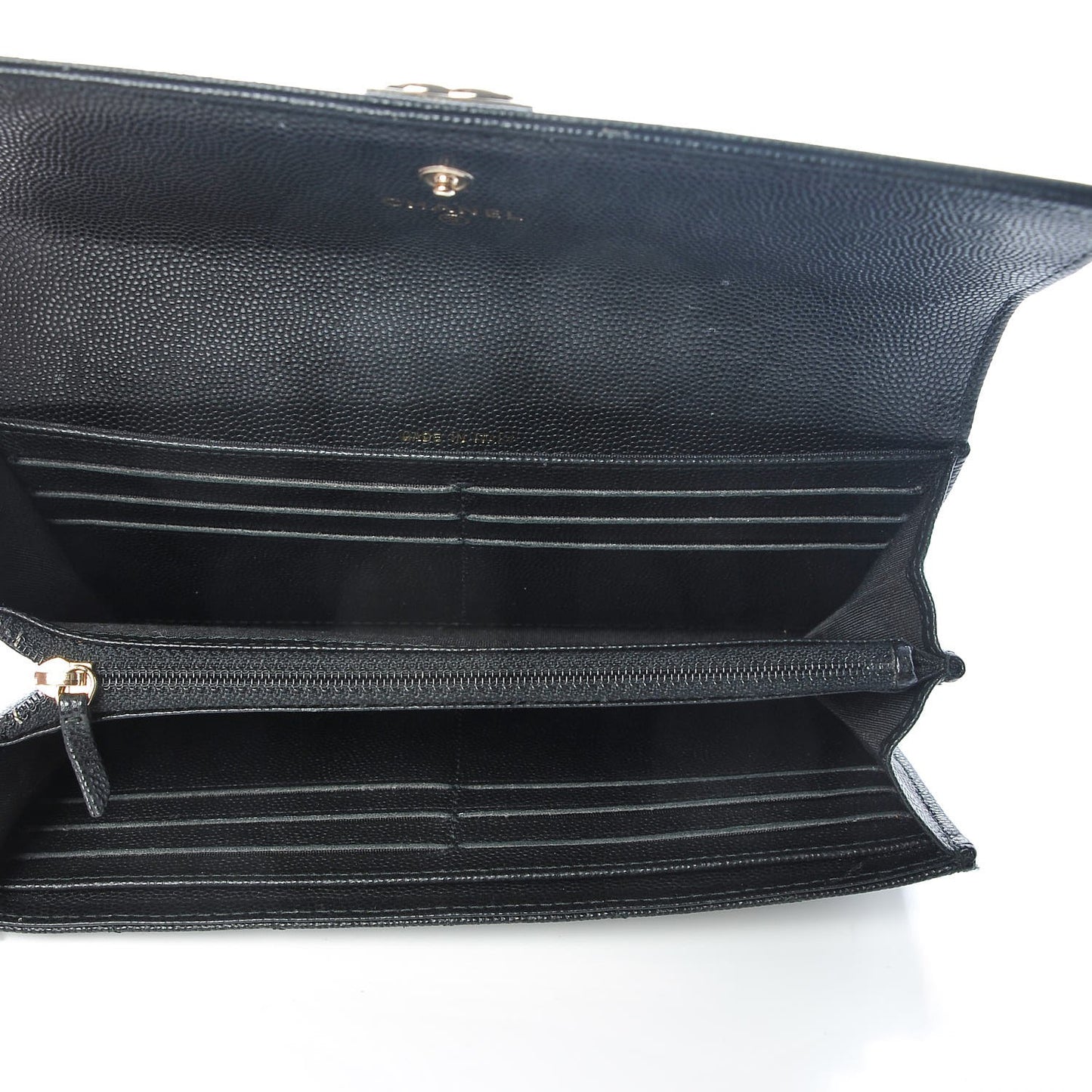 Caviar Quilted Boy Flap Wallet Black